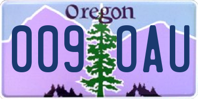 OR license plate 009OAU