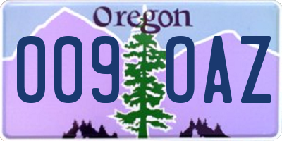 OR license plate 009OAZ