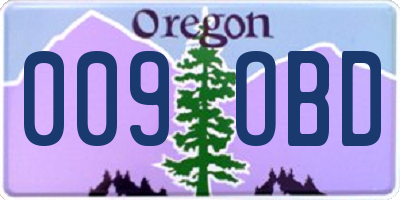 OR license plate 009OBD
