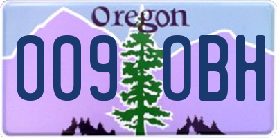 OR license plate 009OBH