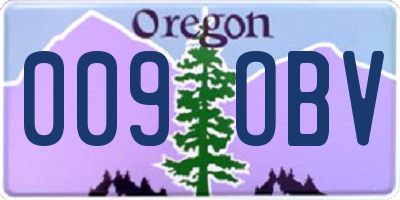 OR license plate 009OBV