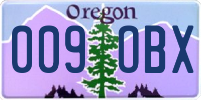 OR license plate 009OBX