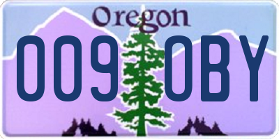OR license plate 009OBY