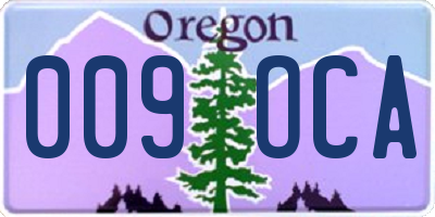OR license plate 009OCA
