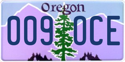 OR license plate 009OCE