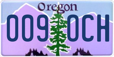 OR license plate 009OCH