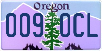 OR license plate 009OCL
