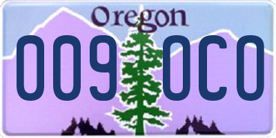 OR license plate 009OCO