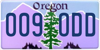 OR license plate 009ODD