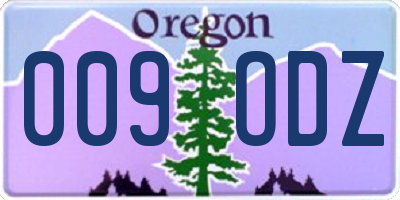 OR license plate 009ODZ