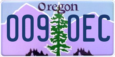 OR license plate 009OEC