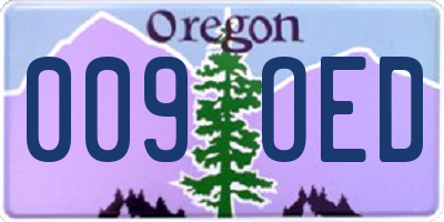 OR license plate 009OED