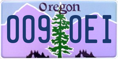 OR license plate 009OEI