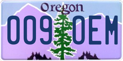 OR license plate 009OEM