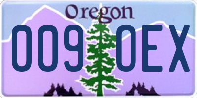 OR license plate 009OEX