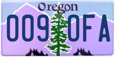 OR license plate 009OFA