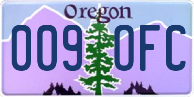 OR license plate 009OFC