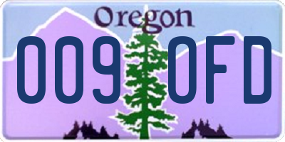 OR license plate 009OFD