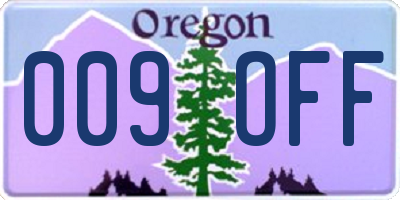 OR license plate 009OFF