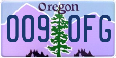 OR license plate 009OFG