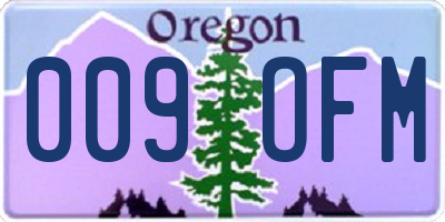 OR license plate 009OFM