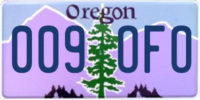 OR license plate 009OFO