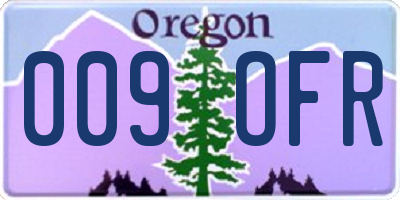 OR license plate 009OFR