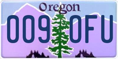OR license plate 009OFU