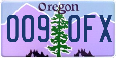 OR license plate 009OFX