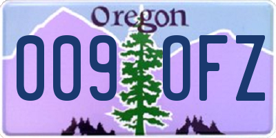 OR license plate 009OFZ