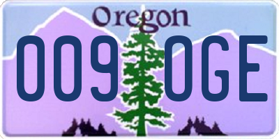 OR license plate 009OGE