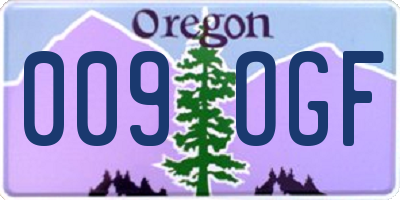 OR license plate 009OGF