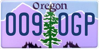 OR license plate 009OGP