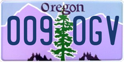 OR license plate 009OGV