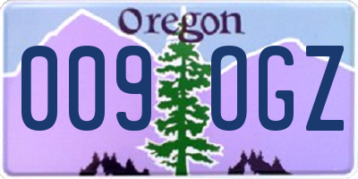 OR license plate 009OGZ