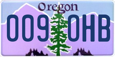 OR license plate 009OHB