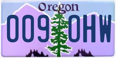 OR license plate 009OHW