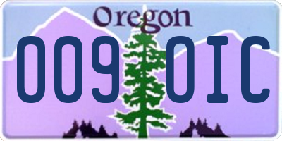 OR license plate 009OIC
