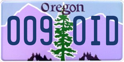 OR license plate 009OID