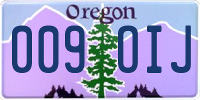 OR license plate 009OIJ