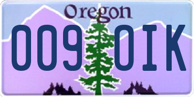 OR license plate 009OIK