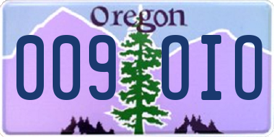 OR license plate 009OIO