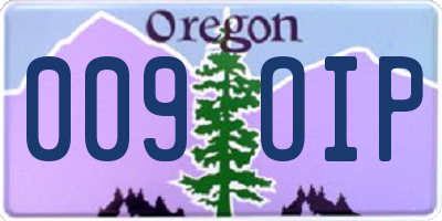 OR license plate 009OIP
