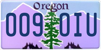 OR license plate 009OIU