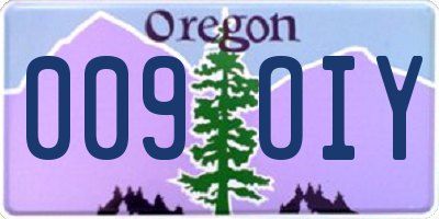 OR license plate 009OIY