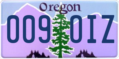 OR license plate 009OIZ