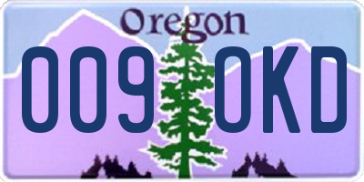 OR license plate 009OKD