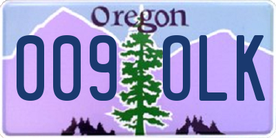 OR license plate 009OLK