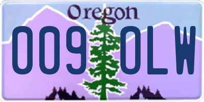 OR license plate 009OLW