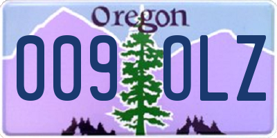 OR license plate 009OLZ